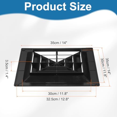 PATIKIL 14 x 14 Inch Square Vent Cover, Plastic Return Air Grille Ceiling Air - Image 2