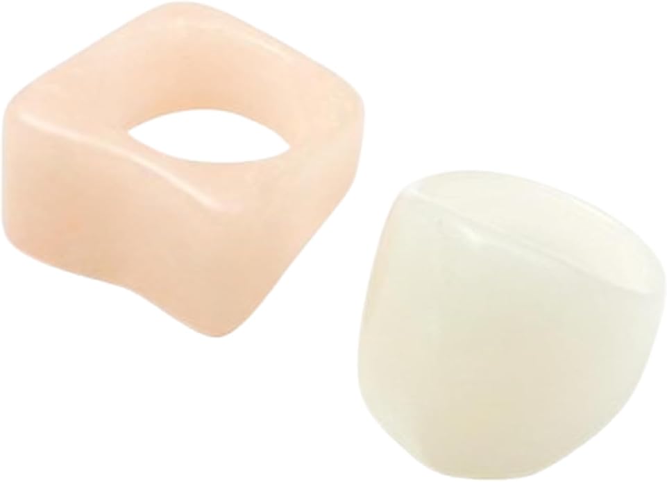 Multicolor Resin Chunky Rings for Women,Acrylic Plastic Rin Knuckle Finger Cute Trendy Aesthetic Y2k Statement Ring Vintage Simple Geometric Rings Jewelry