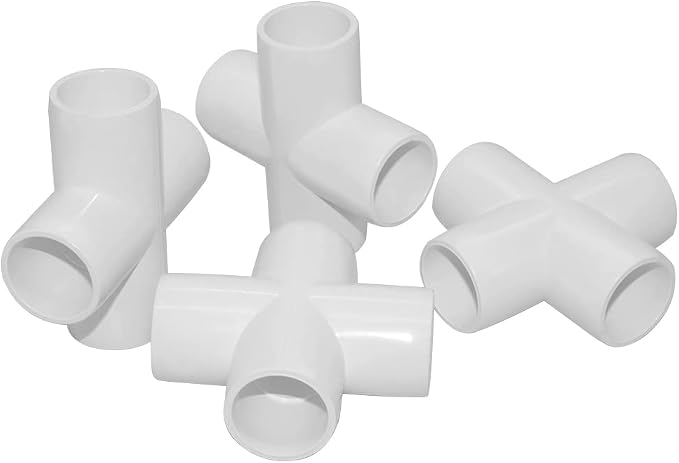 3/4 Inch Cross PVC Fitting 4 Way Connector, Furniture Grade Corner Fittings - Image 4