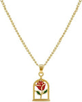 ONLYJUMP Rose Alloy Necklace for Women Heart Pendant Copper Zircon Light Luxury Fashion Jewelry Dainty Romantic Statement Necklace for Daily Wear Ideal Valentine's Day Anniversary Birthday Gift