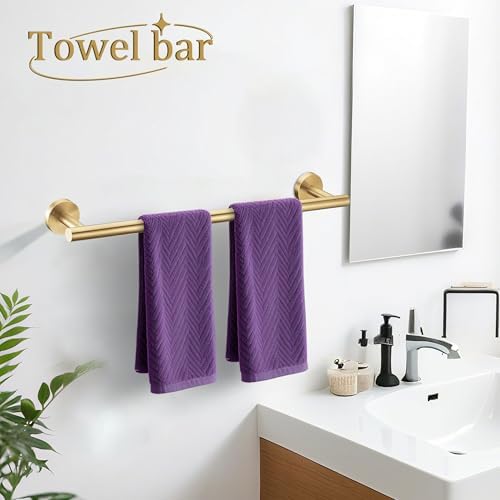 5 Pieces Brushed Gold Bathroom Hardware Accessories Set, SUS304 Stainless Steel - Image 5