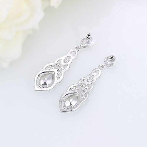 mecresh Women's Alloy Teardrop Crystal Chandelier Dangle Earrings