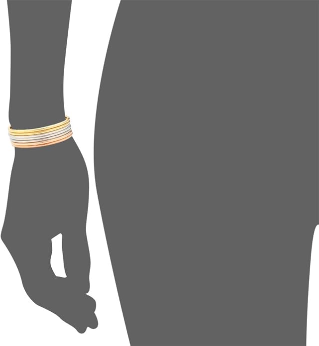 Edforce Stainless Steel Glossy Thin Round Bangle Bracelet Set for Women, Set of 7