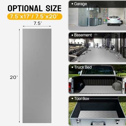 Bonnlo 7.5 X 17 FT Garage Floor Mat, Thickened Double Diamond Plate Garage - Image 7