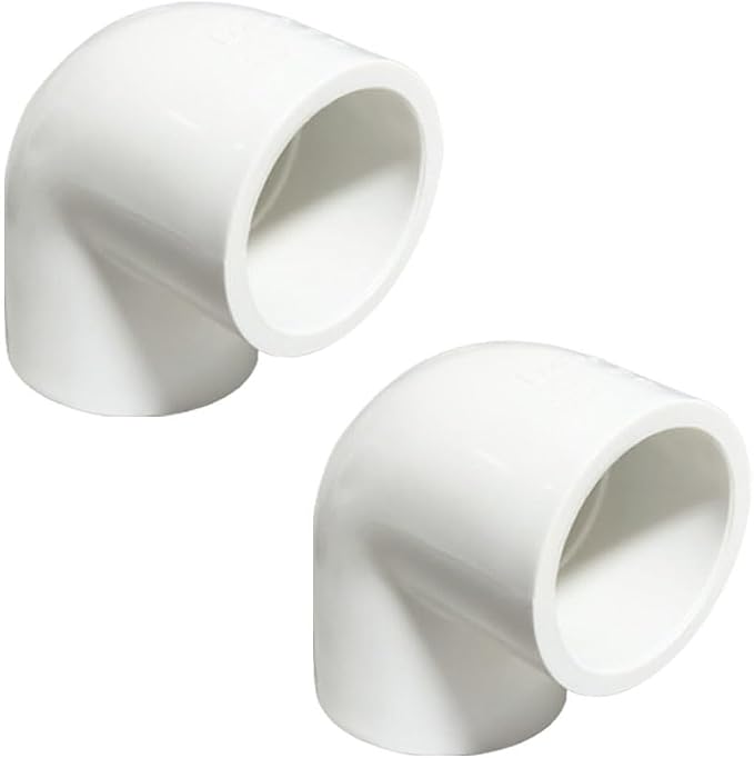 2PCS 2 Inch White PVC 90 Degree Elbow Adapter Pipe Fittings 2 Way Right Angle by HayEastdor