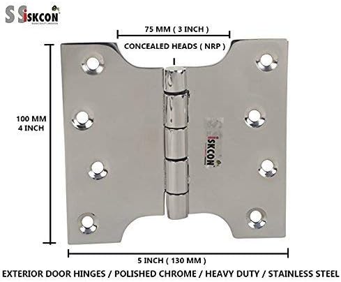 SSISKCON 4 Inch Parliament Door Hinge Wide Stainless Steel - Image 4