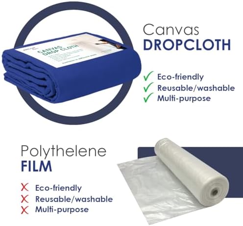 Canvas Drop Cloth for Painting 9x12 feet Pack of 2-8oz Painters Drop Cloths for - Image 5
