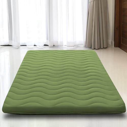SCHNAUZER HOME Japanese Floor Mattress Futon Mattress Full 3.5" Thick Green by SchnauzerHome
