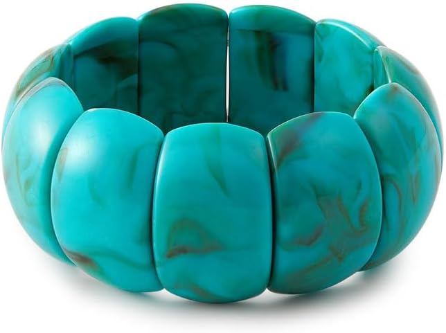3 PCS Acrylic Resin Bracelet for Women Irregular Geometric Cuff Wide Wristband Bangles Trendy Chunky Resin Stackable Stretch Bracelet Jewelry Set