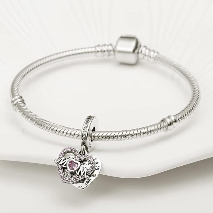 LIGHTDOG 925 Sterling Silver Charm fits Pandora Charm Bracelet Necklaces Pendant Bead Charms Jewelry Gift for Women Family Friends