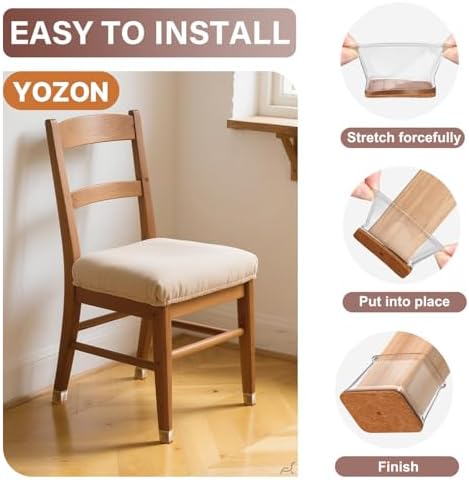 YOZON Chair Leg Floor ProtectorsSilicone Caps Felt Furniture Pads Covers - Image 4