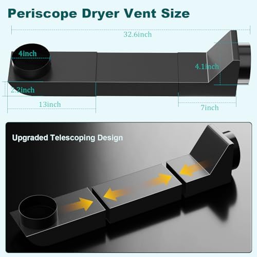 Upgraded UD48S 4" Telescoping Dryer Vent Kit, 17.7-29.5" Stainless Steel - Image 3