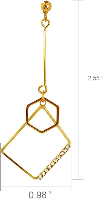 Mismatch Asymmetry Abstract Irregular Geometry Drop Dangle Earrings Sparkling Rhinestone Long Chain Pendant Earrings for Woman