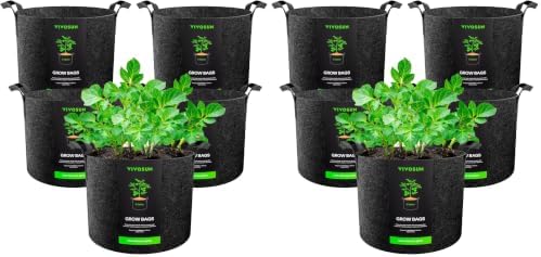 VIVOSUN 10-Pack 5 Gallon Grow Bags Heavy Duty 300G Thickened Nonwoven Plant by VIVOSUN