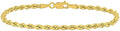 Gold Rope Chain Bracelet for Men & Women – 100% Real 10k or 14k Gold, Lightweight, Premium Craftsmanship