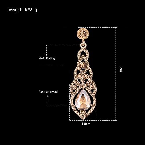 mecresh Women's Alloy Teardrop Crystal Chandelier Dangle Earrings