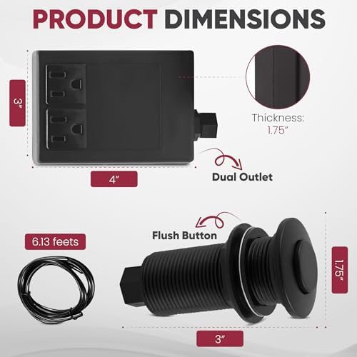 Westbrass ASB-B3-05 Sink Top Waste Disposal Replacement Air Switch Trim Only - Image 6