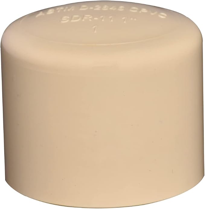1/2" 10pcs CPVC Pipe Fittings End Cap Plug Slip Adapter Beige - Image 3