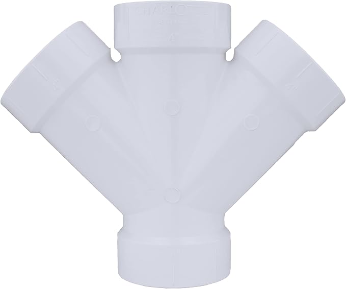 Charlotte Pipe Schedule 40 4 in. Hub X 4 in. D Hub PVC 15 in. Double Wye 1 pk - Image 4