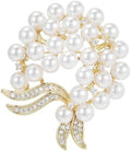 Flower Floral Brooch Pin Pearl Rhinestone Crystal Brooches Pins Scarf Brooch Clip Christmas Lapel Pin Dress Accessories for Women