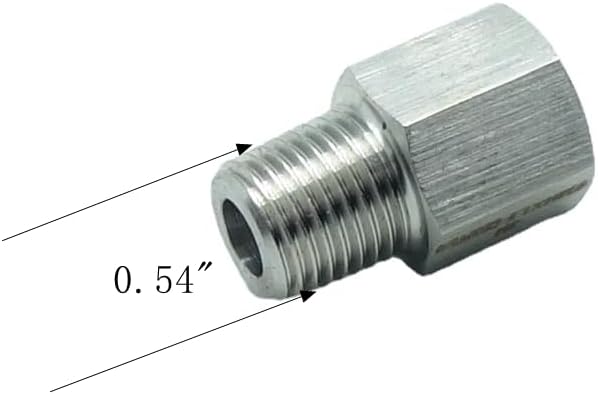 2 Pcs 1/4" NPT Pipe Male x M14*1.5 Female Metric Gauge Sensor Adapter Stainless - Image 2