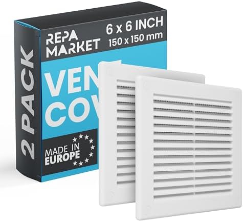 Repa Market 6 x 6 Inch White Square Air Vent Cover by RepaMarket
