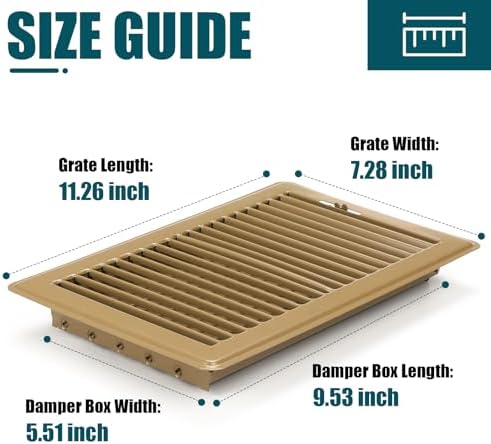 VOISEN Floor Register 6x10, 2 Pack Brown Floor Vent Covers - Image 3