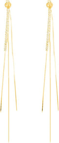 SLUYNZ 925 Sterling Silver CZ Dangle Earrings Chain for Women Teens Long Dangle Earrings Tassel with Snake Chain Backs