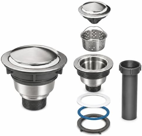 3.5" Pop-Up Kitchen Sink Drain, Stainless Steel Stopper by Unknown