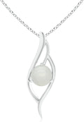Angara Natural Moonstone Pendant for Women | Moonstone Angel Wing Bypass Pendant in 14K Solid Gold/Platinum With 18" Chain | Birthday, Anniversary, Gemstone Jewelry Gift