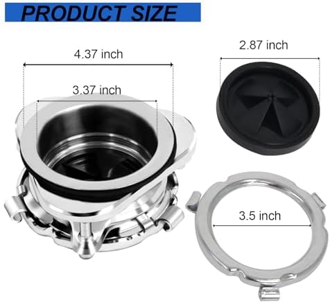 Garbage Disposal Flange Kit, 3-Bolt Stainless Steel, 3-1/2 Inch Sink Hole - Image 2