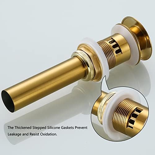 Bathroom Sink Drain Brushed Dark Gold Pop Up Drain - Image 6