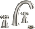 FORIOUS Bathroom Faucet 3 Hole 8 Inch Widespread Sink Brushed Nickel by FORIOUS