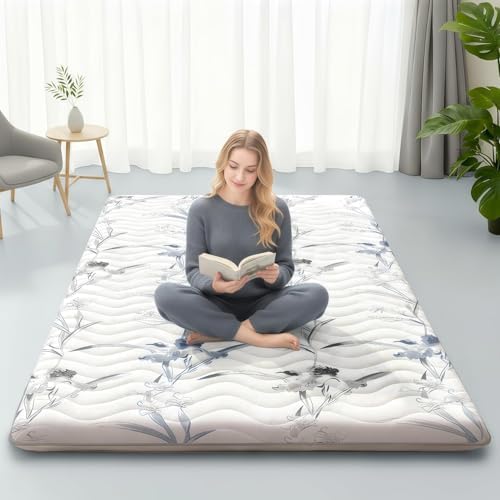SCHNAUZER HOME Japanese Futon Floor Mattress Full 3.5" Thick Ink Wash by SchnauzerHome
