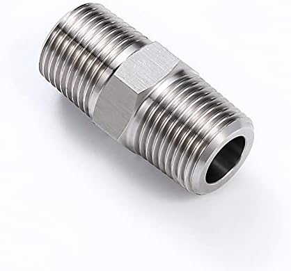 3/8" Male to 3/8" Male NPT Hex Nipple 304 Stainless Steel Threaded Pipe Fittings - Image 3