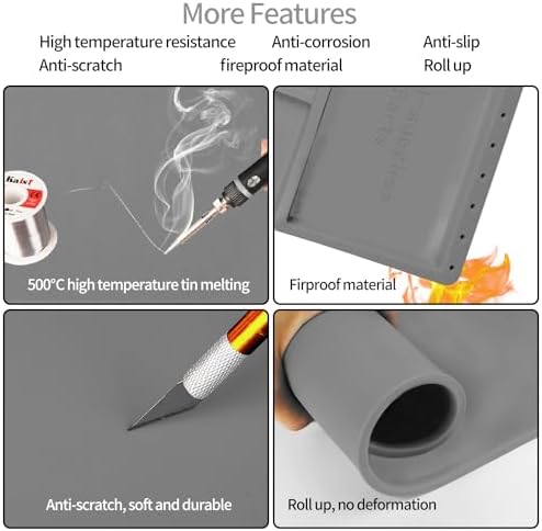 Kaisi Large Soldering Mat, Silicone Solder Mat, Magnetic Work Mats - Image 4