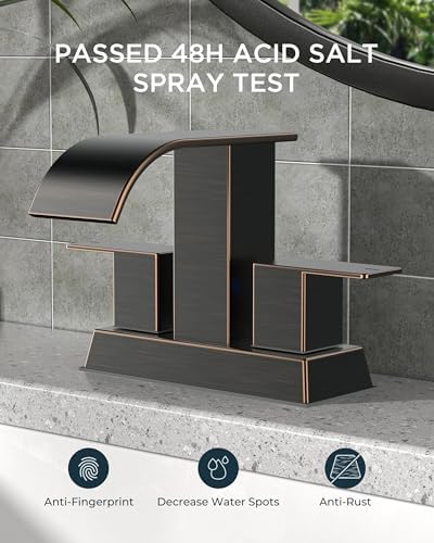FORIOUS Bathroom Sink Faucet 4 Inch Centerset 2 or 3 Hole Oil Rubbed Bronze - Image 3