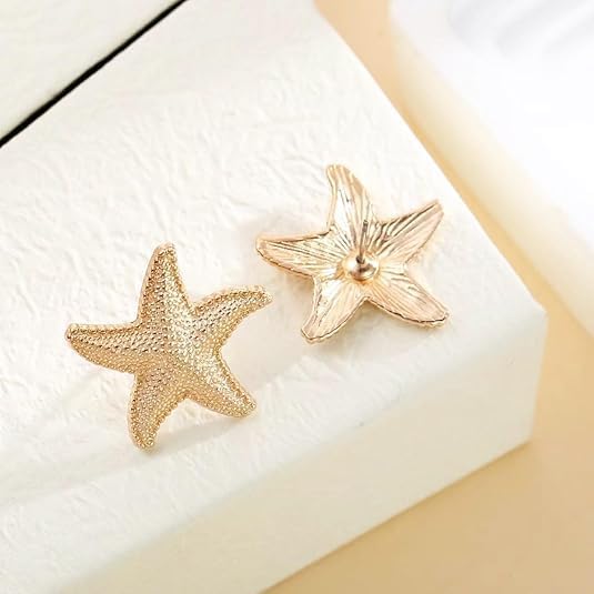 Starfish Earrings for Women Gold Sea Shell Earrings Summer Beach Vacation Outfits for Women