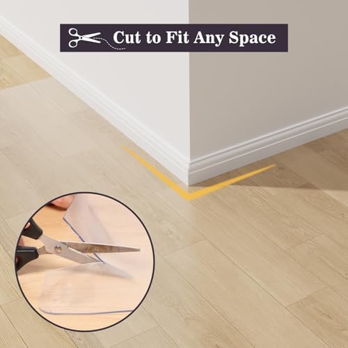 7'×9' Frosted Clear Floor Mat Under Kitchen Table, Plastic Floor Protector - Image 6