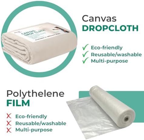 Canvas Drop Cloth for Painting 9x12 feet Pack of 4-8oz Painters Drop Cloths for - Image 5