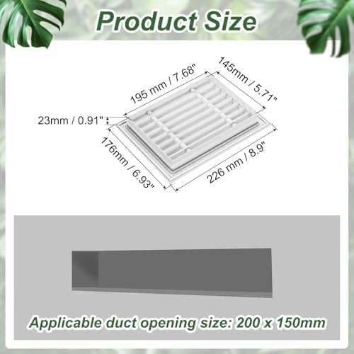 PATIKIL 8x6 Inch Linear Bar Air Vent Grille, Sidewall HVAC Air Supply and Return - Image 2