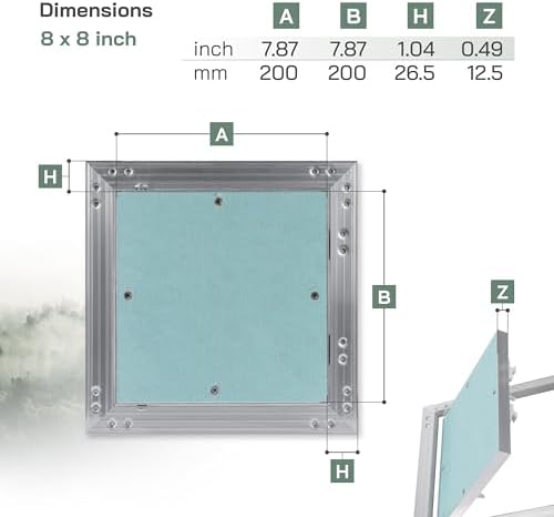 Vent Systems 8" x 8" Inch Aluminum Drywall Access Panel – Recessed Metal Square - Image 2