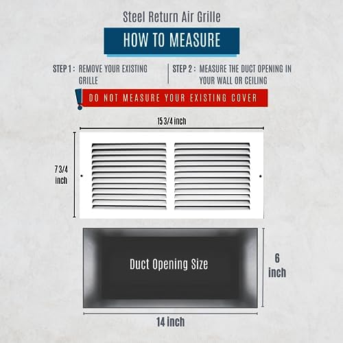 Fits 14x6 Duct Opening | Steel Return Air Grille by Handua | Vent Cover Grill - Image 2