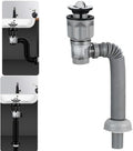 Bathroom Sink Drain Kit with Flexible Expandable P-Trap Sink Drain Pipe Tube by Wuyue+Hua