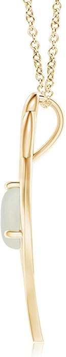 Angara Natural Moonstone Pendant for Women | Moonstone Angel Wing Bypass Pendant in 14K Solid Gold/Platinum With 18" Chain | Birthday, Anniversary, Gemstone Jewelry Gift
