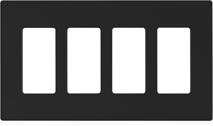 ELEGRP 4-Gang Screwless Decorative Wall Plates, Mid-Size Unbreakable by ELEGRP%7CELEGROUP
