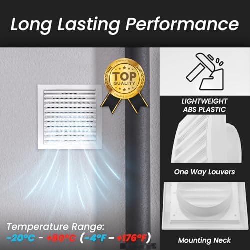 Repa Market 4 Inch White Dryer Vent Hood/Duct Cover - Image 3