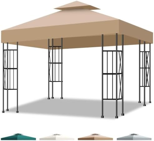 10x10 Canopy Replacement Top Cover Canopy Top Replacement Double Layer Vented by Qdreclod