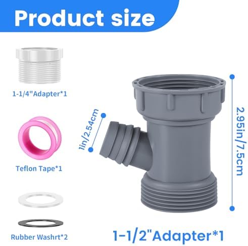 Dishwasher Drain Hose Adapter – Universal Sink Hose Adapter, Fits 1-1/2" & - Image 2