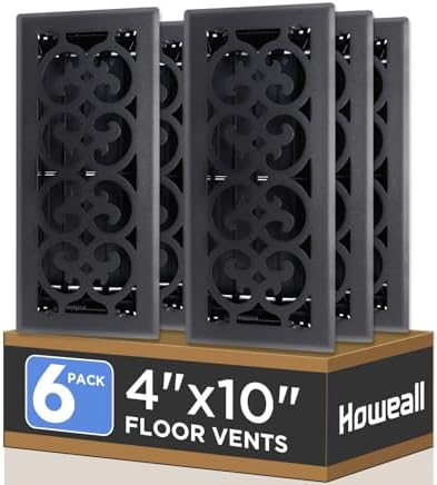 Howeall 4x10 Inches 6 Pack Heavy Duty Walkable Floor Register by Howeall